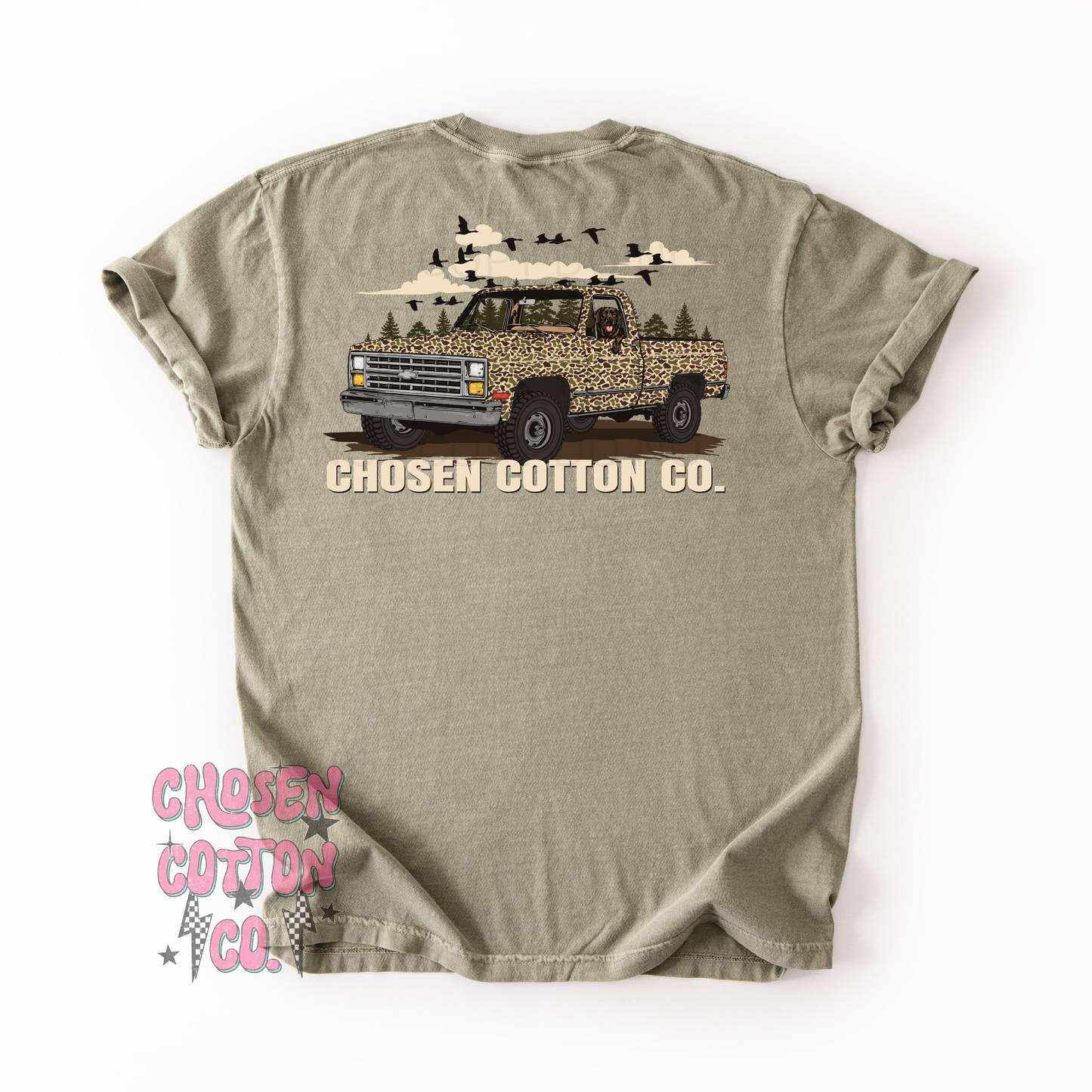 Camo Truck Comfort Colors Sandstone