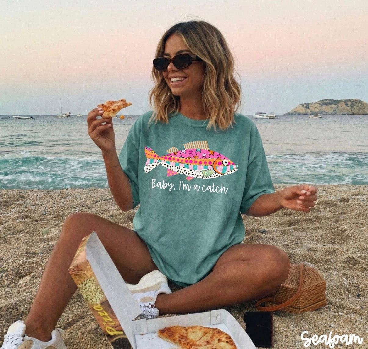 Baby, I’m a Catch Comfort Colors Seafoam