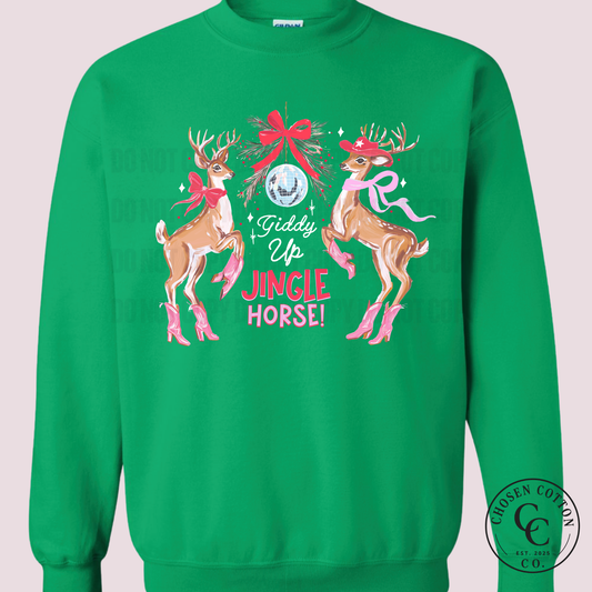 Giddy up jingle horse sweatshirt