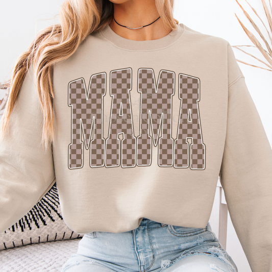 Brown checkered MAMA sweatshirt