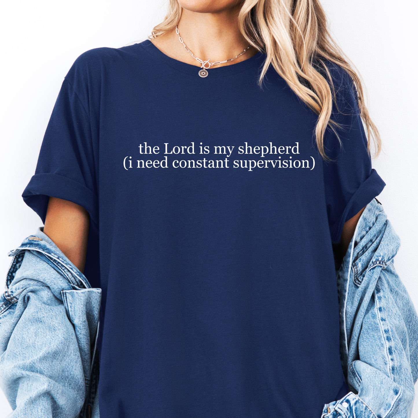 The Lord is my shepherd CC Navy