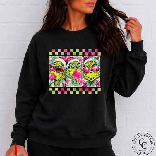 Preppy Grinch sweatshirt